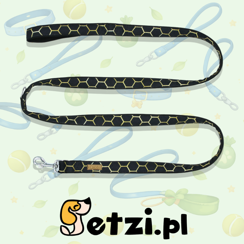 KENDOG SMYCZ PRZEPINANA CZARNE PLASTRY MIODU 200CM 2CM