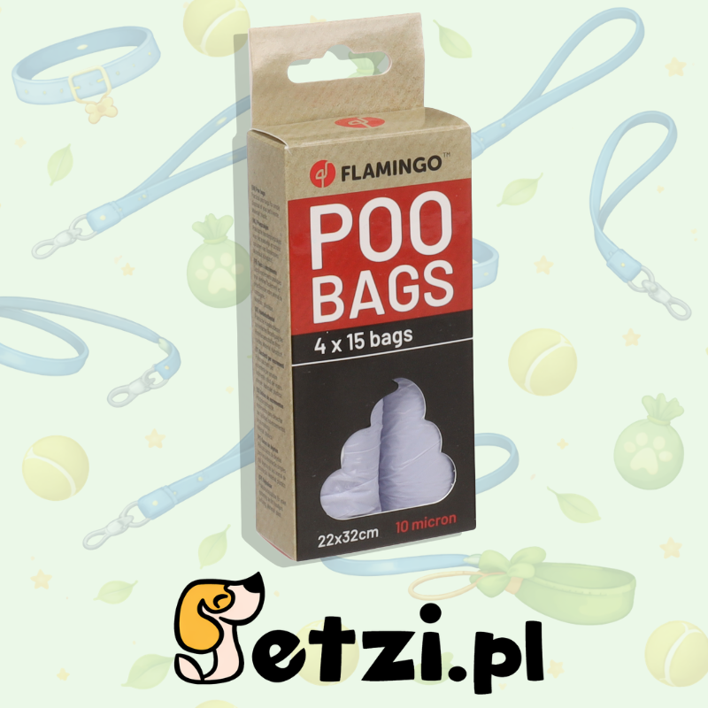 FLAMINGO POOP BAG BASIC PASTEL PURPLE 4X15PCS