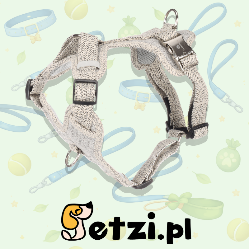 FLAMINGO DOG HARNESS LAGO WHITE & BLACK XS 25-43CM 30-45CM 15MM