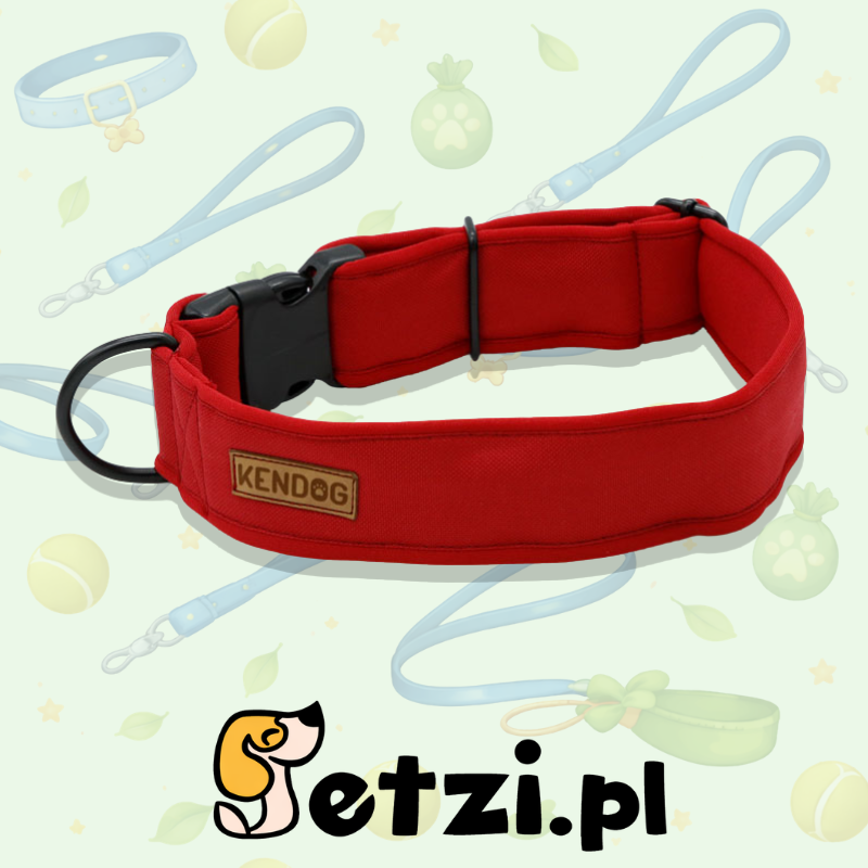KENDOG OBROŻA MONOCOLOR RED 1,5CM XS