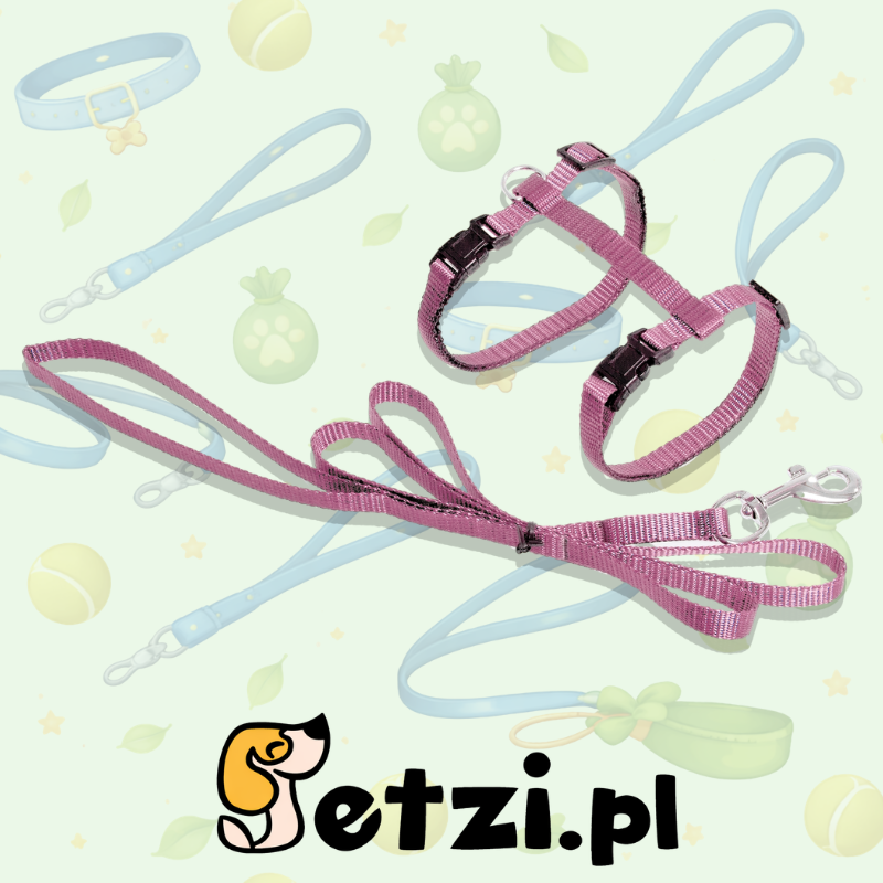 FLAMINGO CAT HARNESS WITH LEASH ZIGGI LIGHT PINK 22-36CM 27-46CM 110CM 10MM