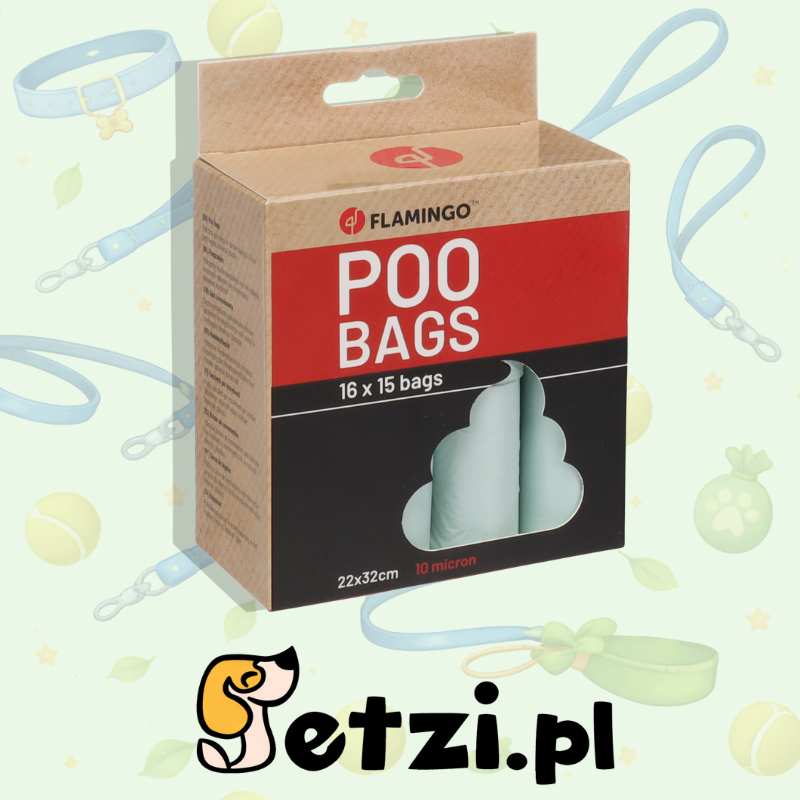 FLAMINGO POOP BAG BASIC PASTEL GREEN 16X15PCS