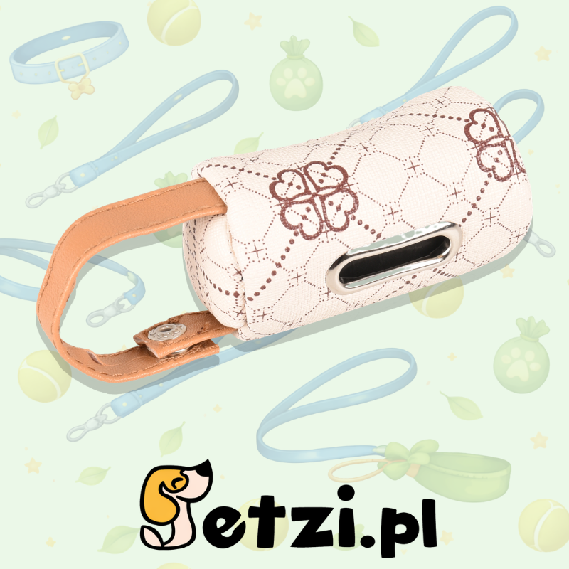 FLAMINGO POO BAG HOLDER VITO BEIGE + 1 ROLL 4,5X4,5X7,5CM