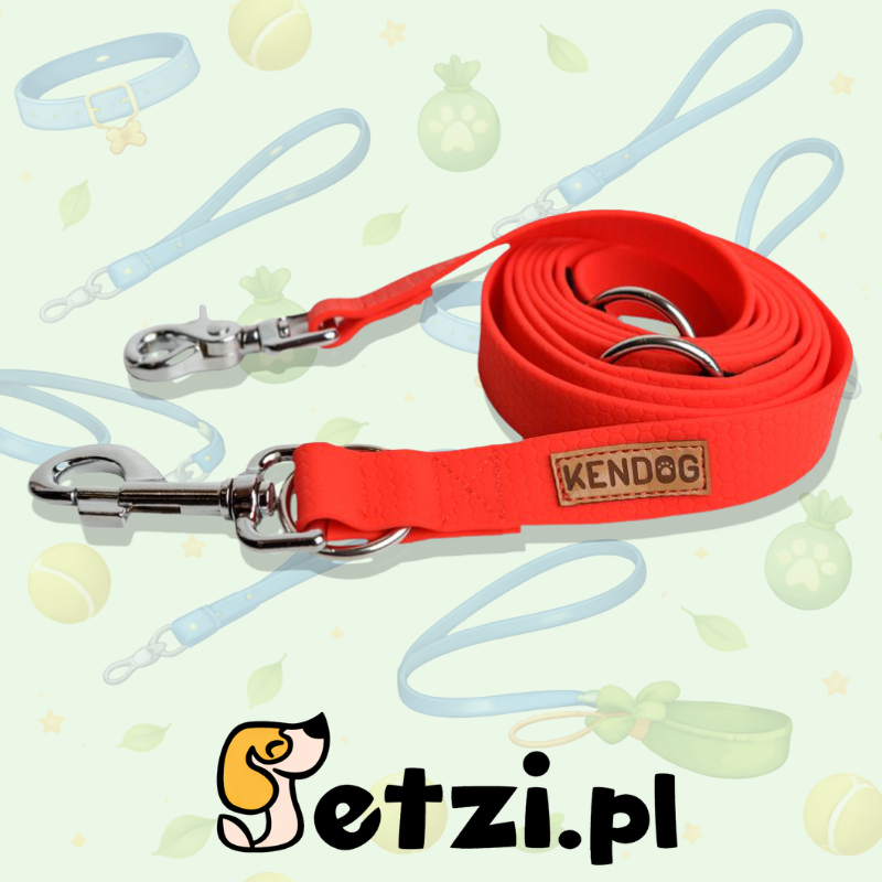 KENDOG SMYCZ PRZEPINANA PVC RED 200CM