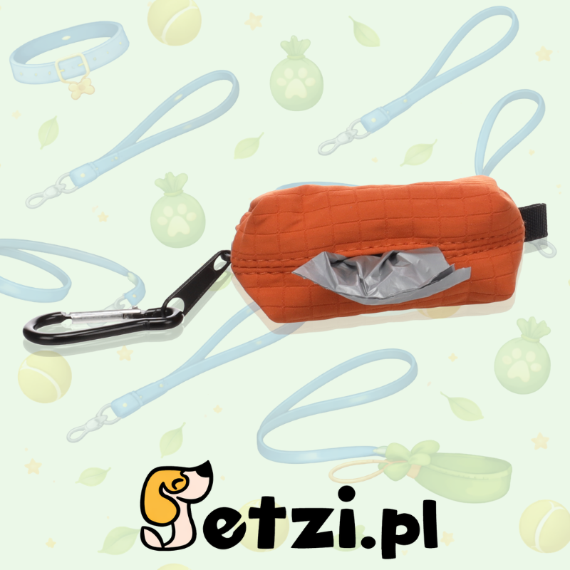FLAMINGO POOP BAG HOLDER VIKA ORANGE + 1 ROLL 9X4X5,5CM