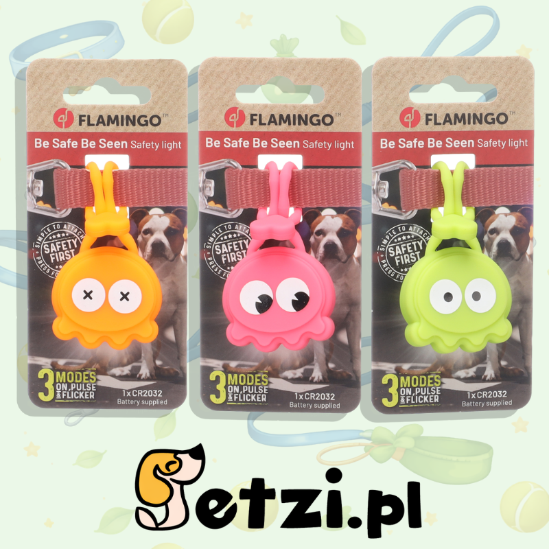 FLAMINGO SAFETY LIGHT FOZY MULTIPLE COLOURS 12CM