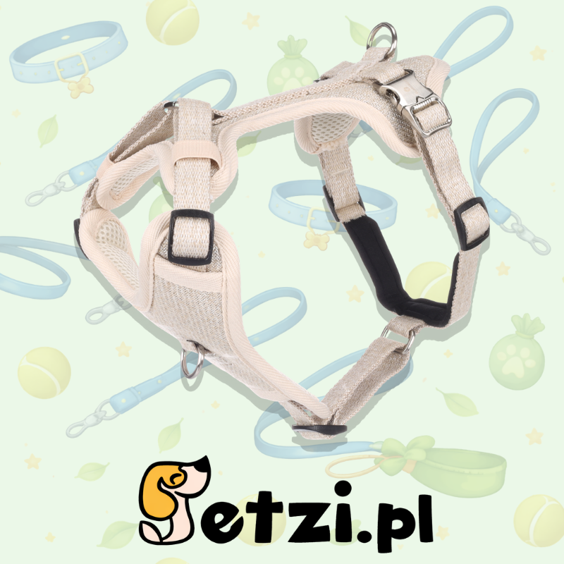 FLAMINGO DOG HARNESS LAGO BEIGE XL 53-86CM 65-105CM 25MM