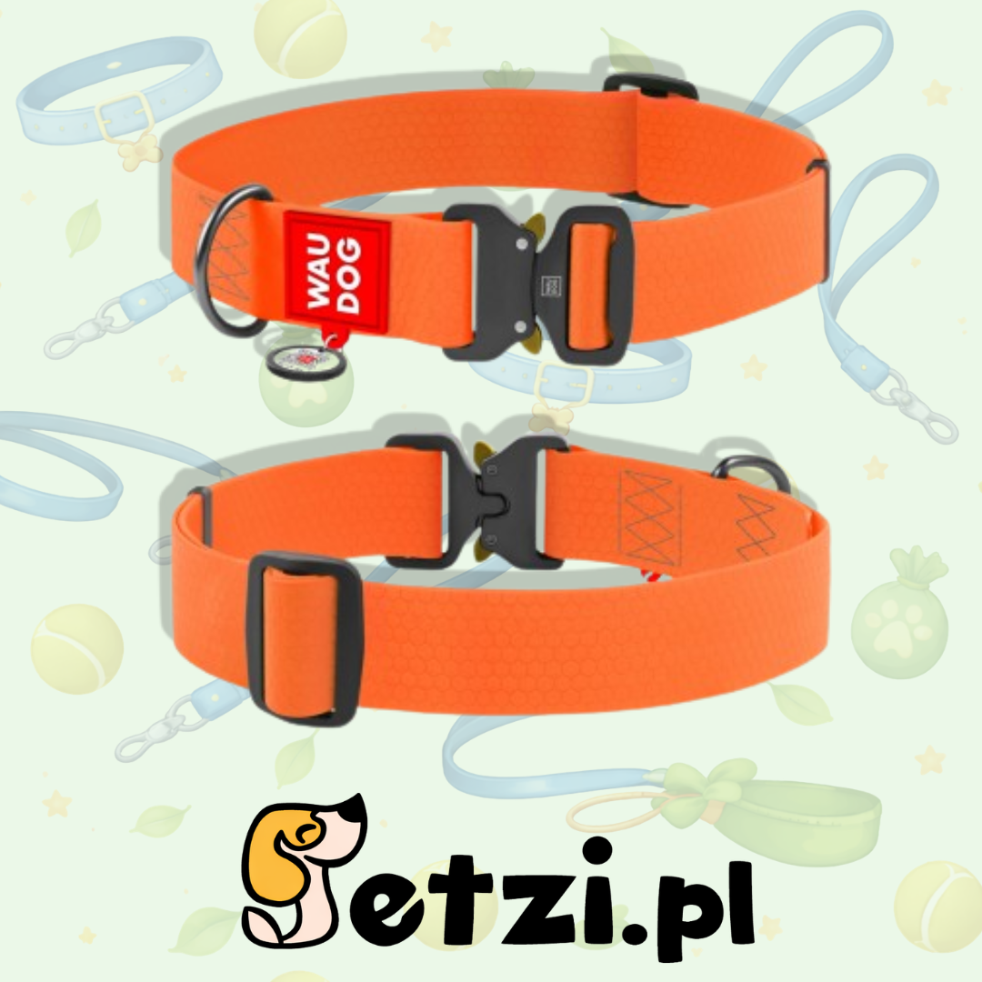 WAUDOG WATERPROOF OBROŻAMETALOWY FASTEX 25 MM DL. 38-58CM POMARAŃCZOWY