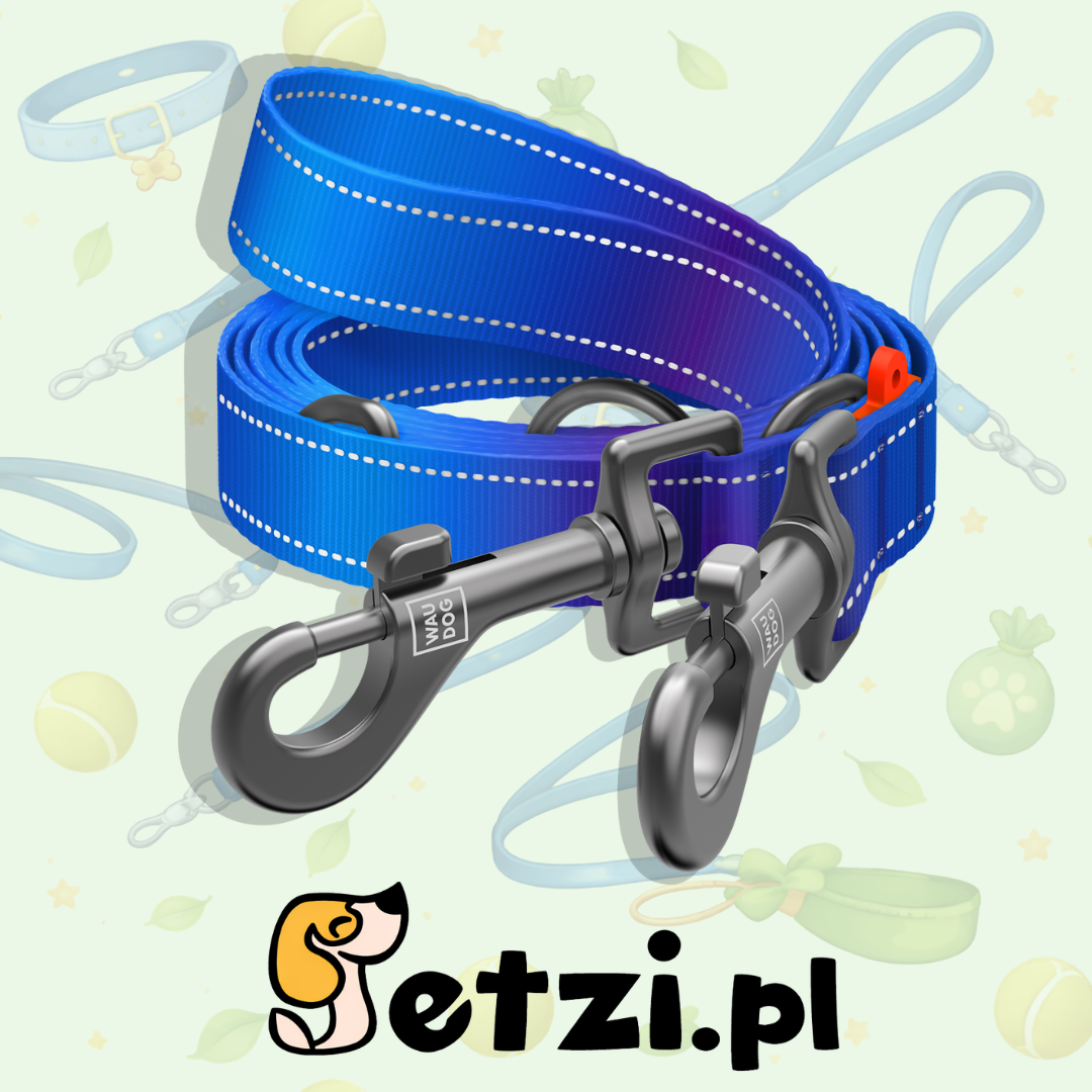 WAUDOG NYLON MONO SMYCZ PRZEPINANA ODBLASKOWA M 20 MM 300CM CIEMNONIEBIESKI