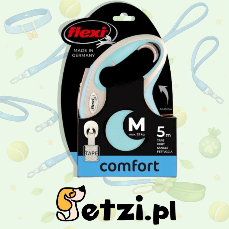 FLEXI NEW COMFORT M SMYCZ AUTOMATYCZNA TAPE 5M JASNONIEBIESKA