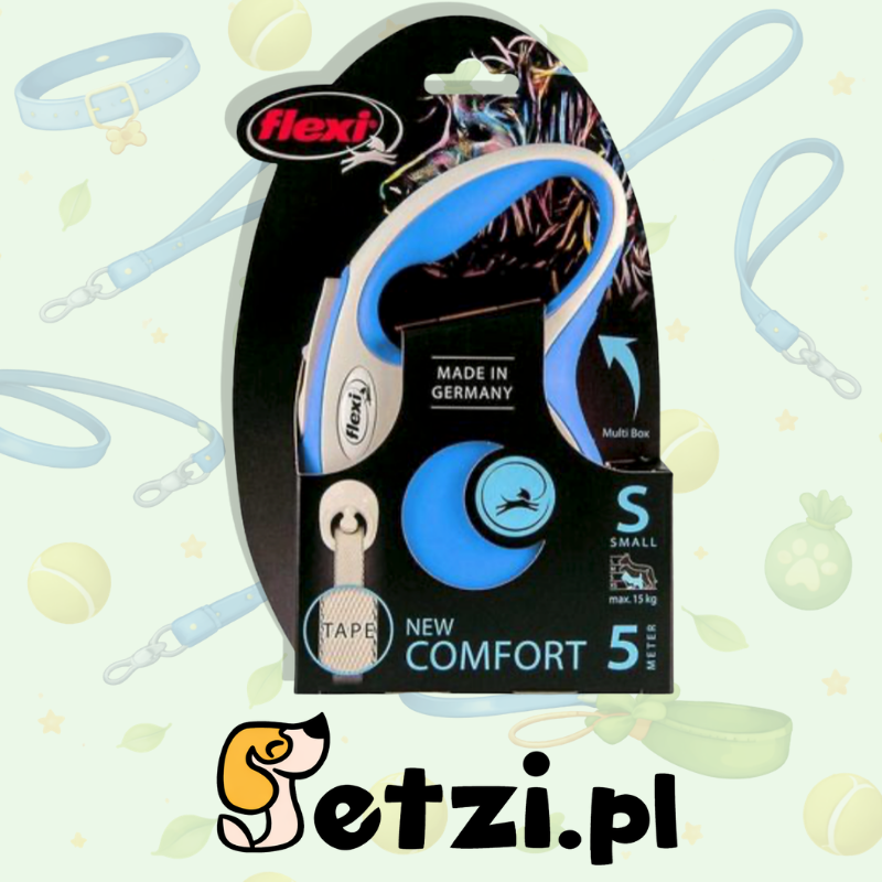 FLEXI NEW COMFORT S SMYCZ AUTOMATYCZNA TAŚMA 5 M KOL. NIEBIESKI