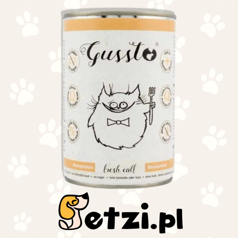 GUSSTO MOKRA KARMA DLA KOTA CIELĘCINA 400G