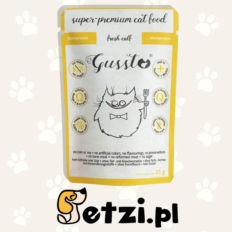 GUSSTO MOKRA KARMA DLA KOTA CIELĘCINA 85G