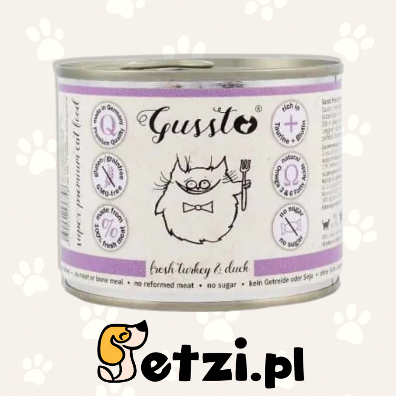 GUSSTO MOKRA KARMA DLA KOTA INDYK Z KACZKĄ 200G