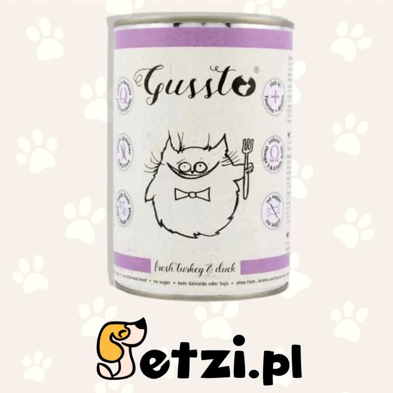 GUSSTO MOKRA KARMA DLA KOTA INDYK Z KACZKĄ 400G