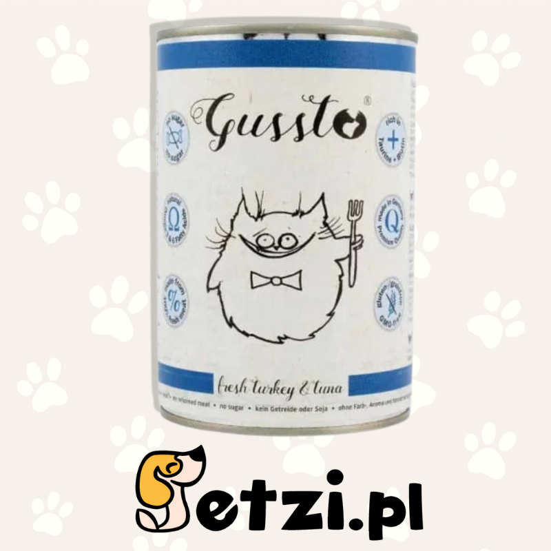 GUSSTO MOKRA KARMA DLA KOTA INDYK Z TUŃCZYKIEM 400G