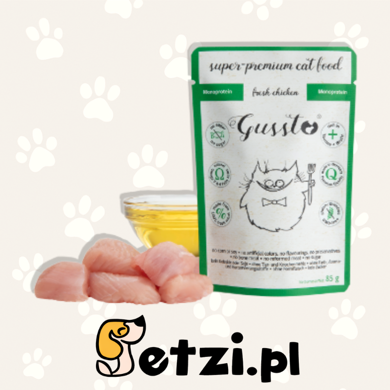 GUSSTO MOKRA KARMA DLA KOTA KURCZAK 85G