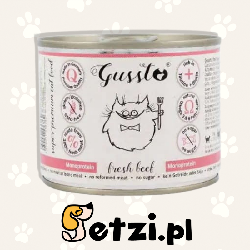GUSSTO MOKRA KARMA DLA KOTA WOŁOWINA 200G