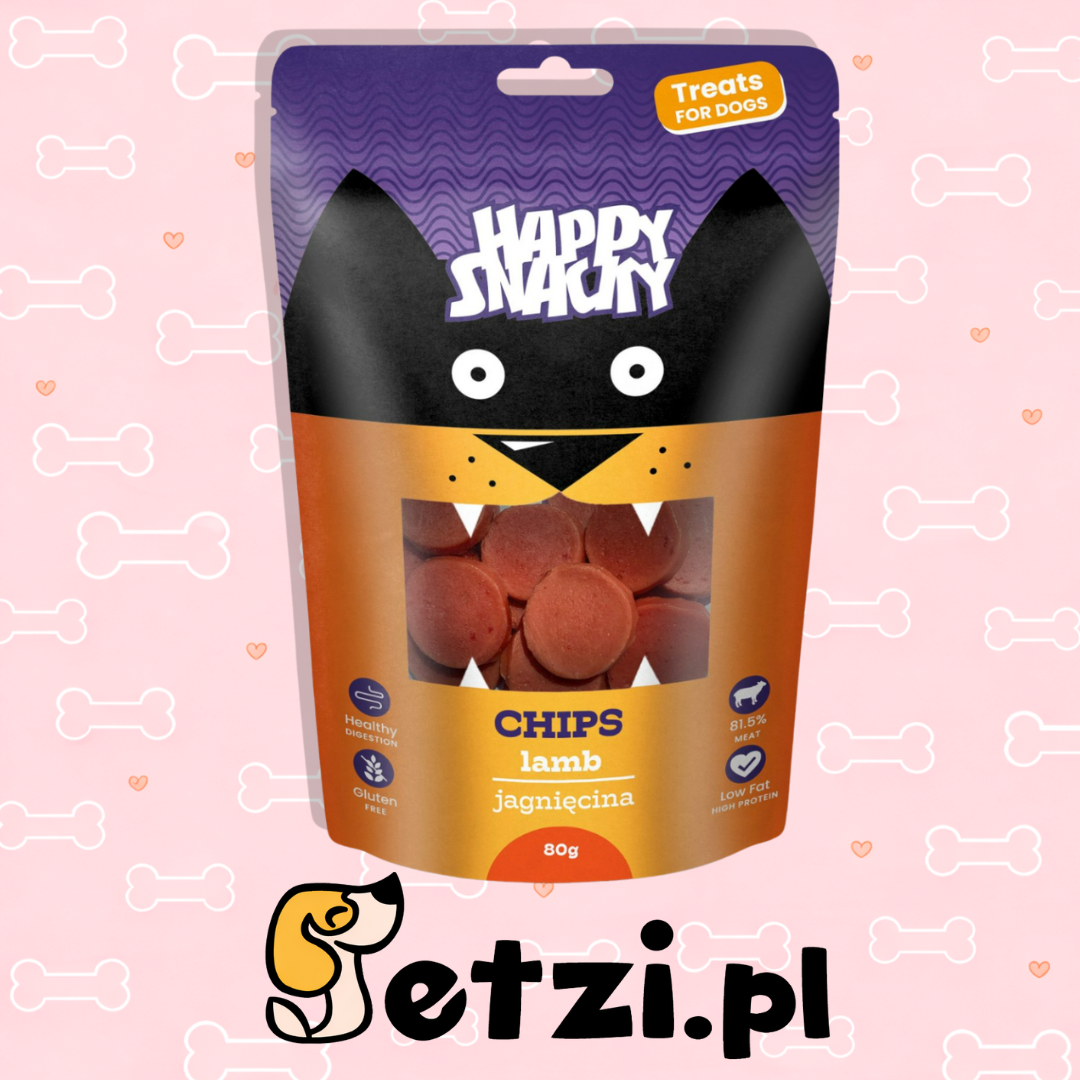 HAPPY SNACKY TALARKI DLA PSA Z JAGNIĘCINY 80G