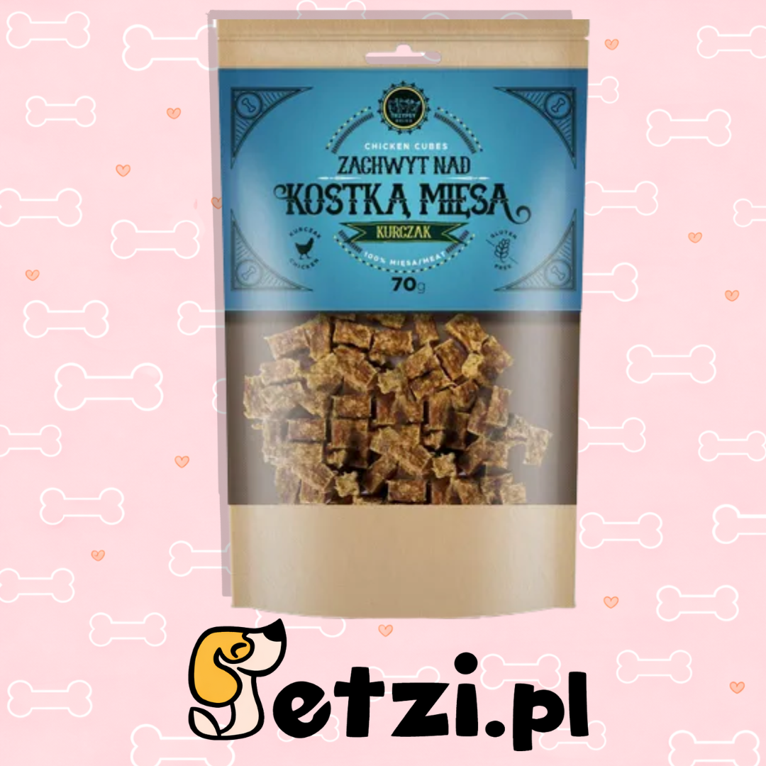HAPPY SNACKY ZACHWYT NAD KOSTKĄ MIĘSA PRZYSMAKI DLA PSA Z KURCZAKA 70G