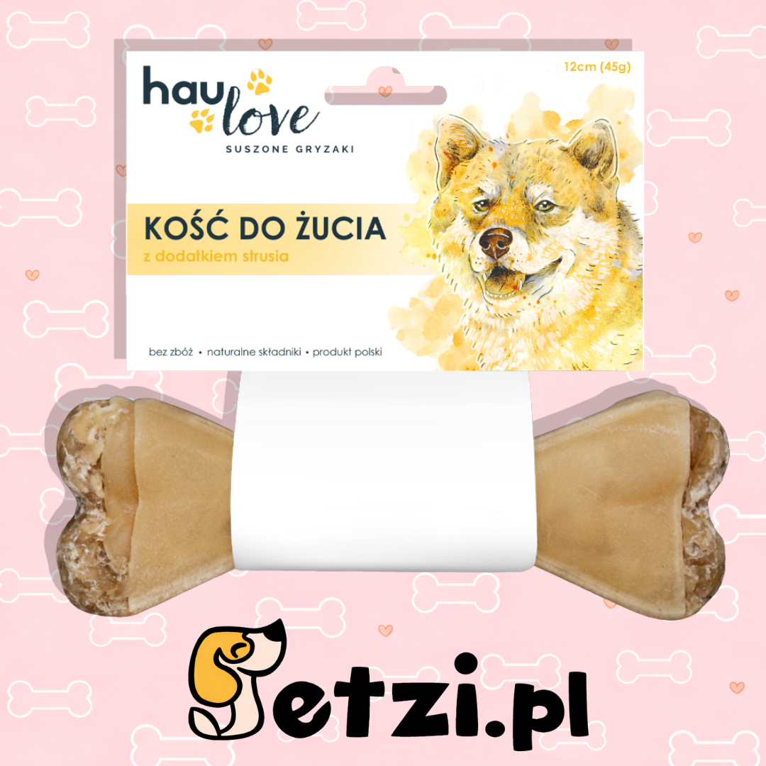 HAULOVE PRZYSMAK DLA PSA KOŚĆ DO ŻUCIA Z DODATKIEM STRUSIA 12CM