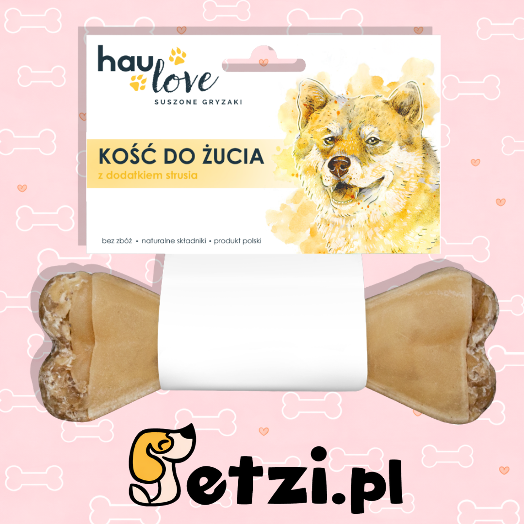 HAULOVE PRZYSMAK DLA PSA KOŚĆ DO ŻUCIA Z DODATKIEM STRUSIA 17CM