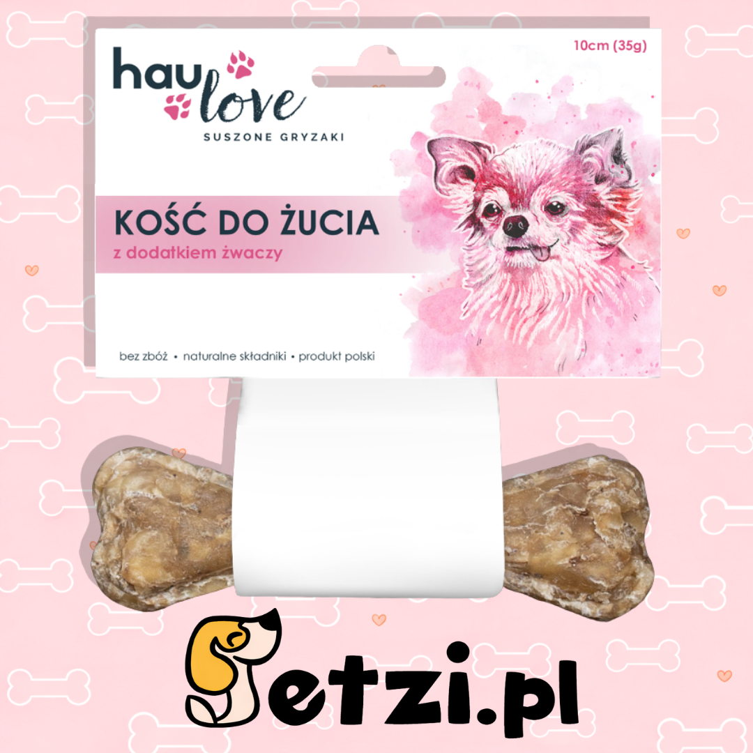HAULOVE PRZYSMAK DLA PSA KOŚĆ DO ŻUCIA Z DODATKIEM ŻWACZY 10CM
