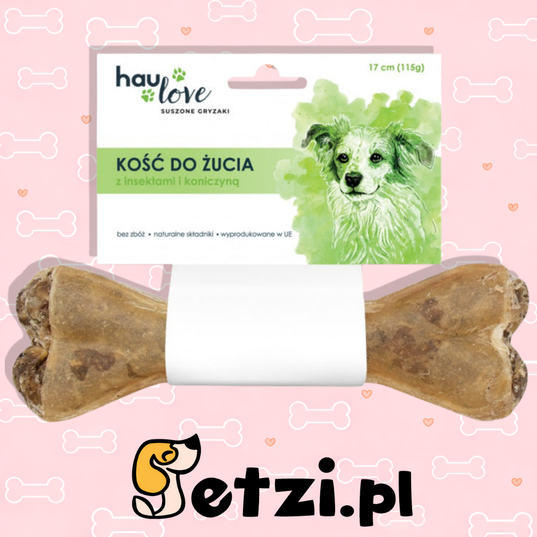 HAULOVE PRZYSMAK DLA PSA KOŚĆ DO ŻUCIA Z INSEKTAMI I KONICZYNĄ 17CM