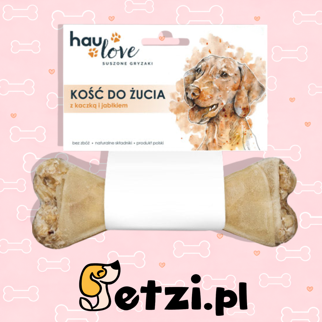 HAULOVE PRZYSMAK DLA PSA KOŚĆ DO ŻUCIA Z KACZKĄ I JABŁKIEM 17CM