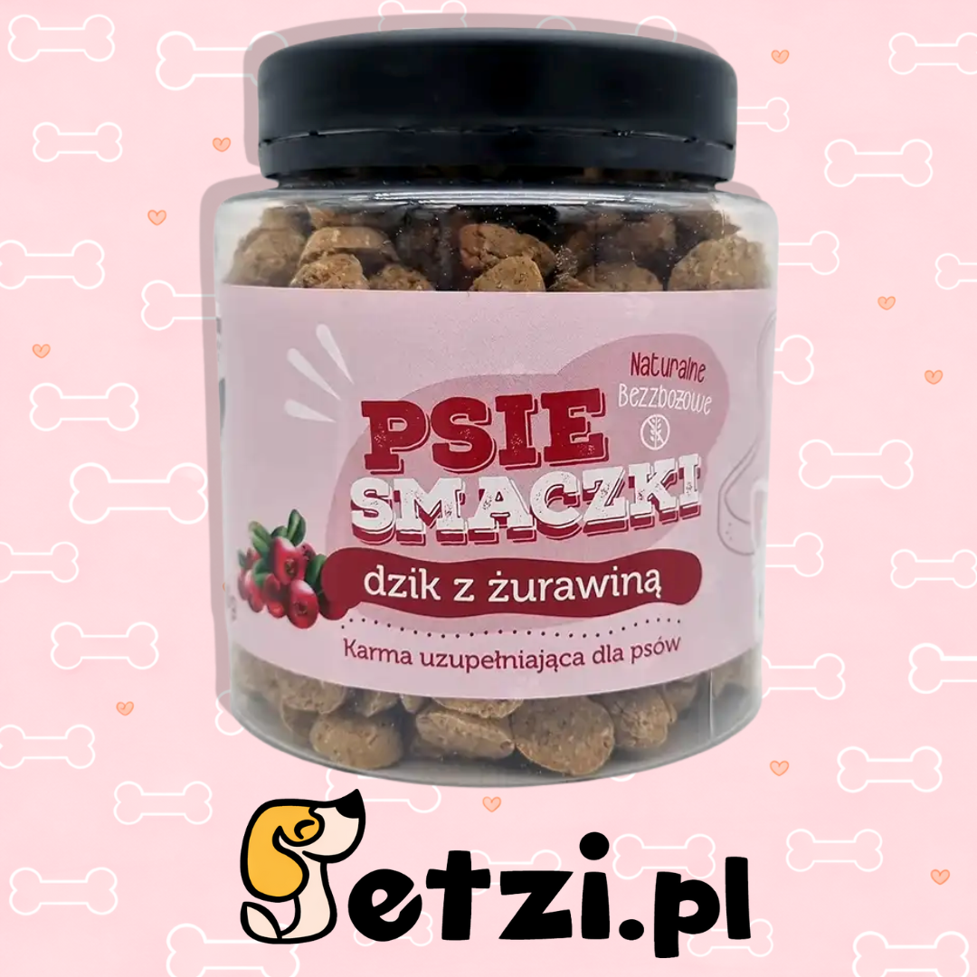 HAUNOW CIASTECZKA PRZYSMAKI DLA PSA DZIK Z ŻURAWINĄ 300G