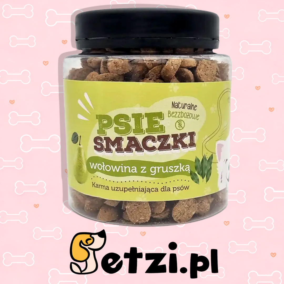 HAUNOW CIASTECZKA PRZYSMAKI DLA PSA WOŁOWINA Z GRUSZKĄ 300G
