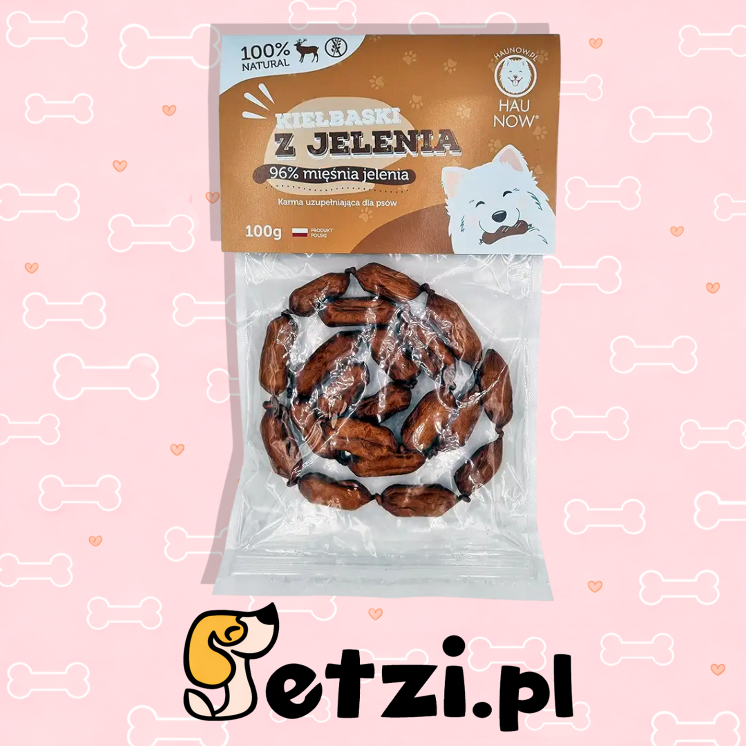 HAUNOW KIEŁBASKI PRZYSMAKI DLA PSA JELEŃ 100G