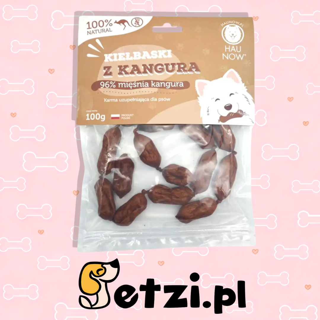 HAUNOW KIEŁBASKI PRZYSMAKI DLA PSA KANGUR 100G
