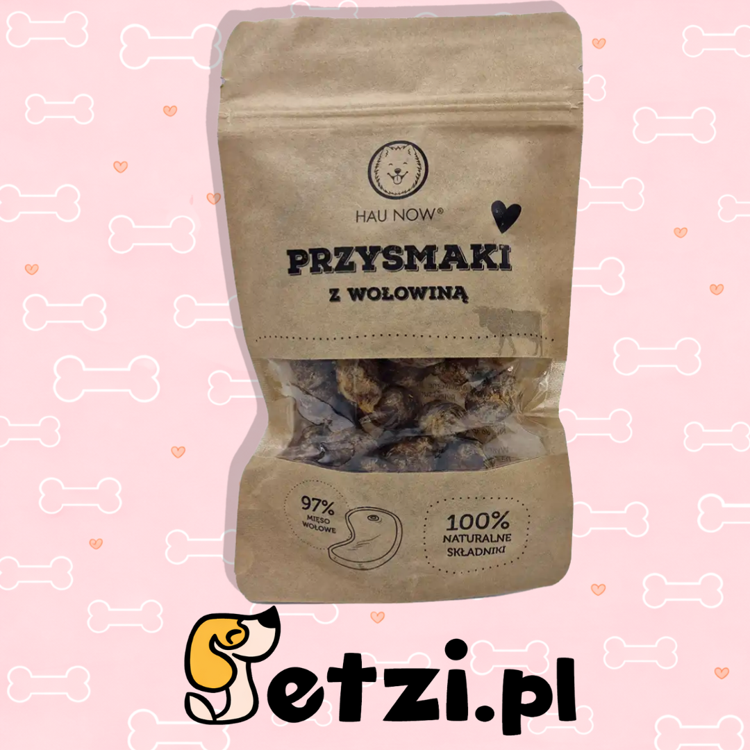 HAUNOW KIEŁBASKI PRZYSMAKI DLA PSA WOŁOWINA 100G