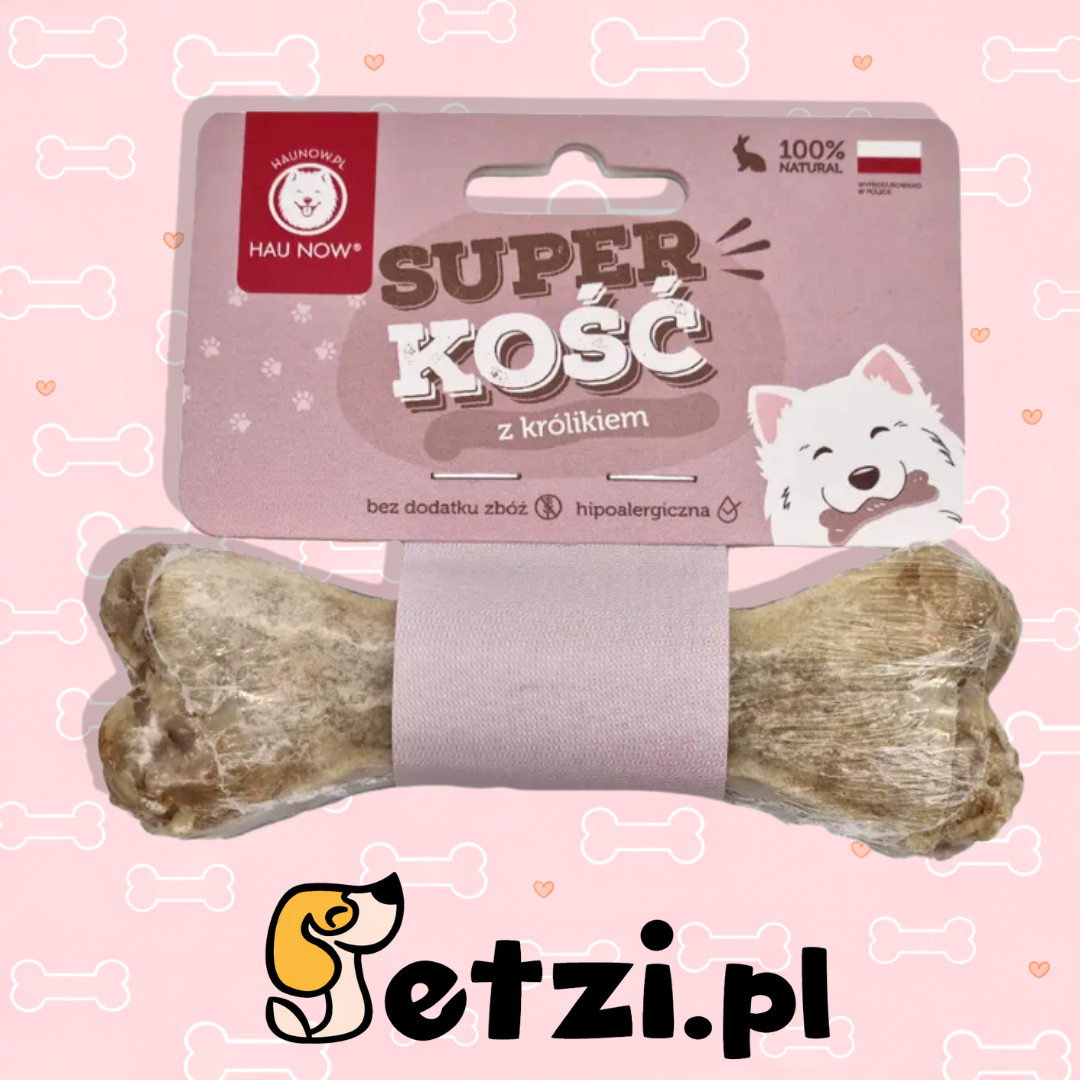 HAUNOW SUPER KOŚĆ GRYZAK DLA PSA Z KRÓLIKIEM M