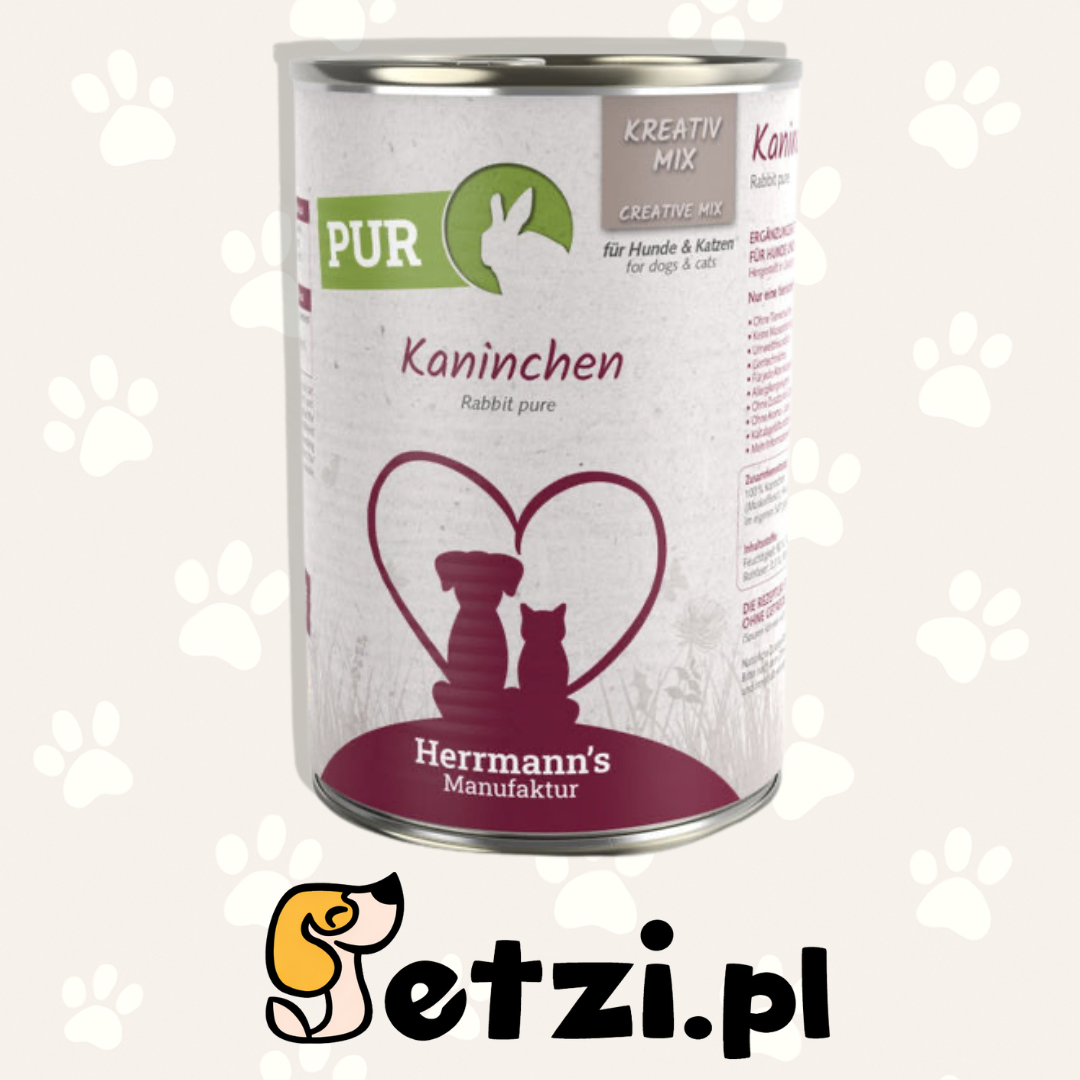 HERRMANN'S MANUFAKTUR MOKRA KARMA DLA PSA MOKRA KARMA DLA KOTA KANINCHEN KRÓLIK 400G