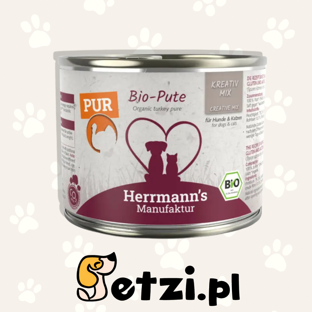 HERRMANN'S MANUFAKTUR MOKRA KARMA DLA PSA MOKRA KARMA DLA KOTA TURKEY INDYK 200G