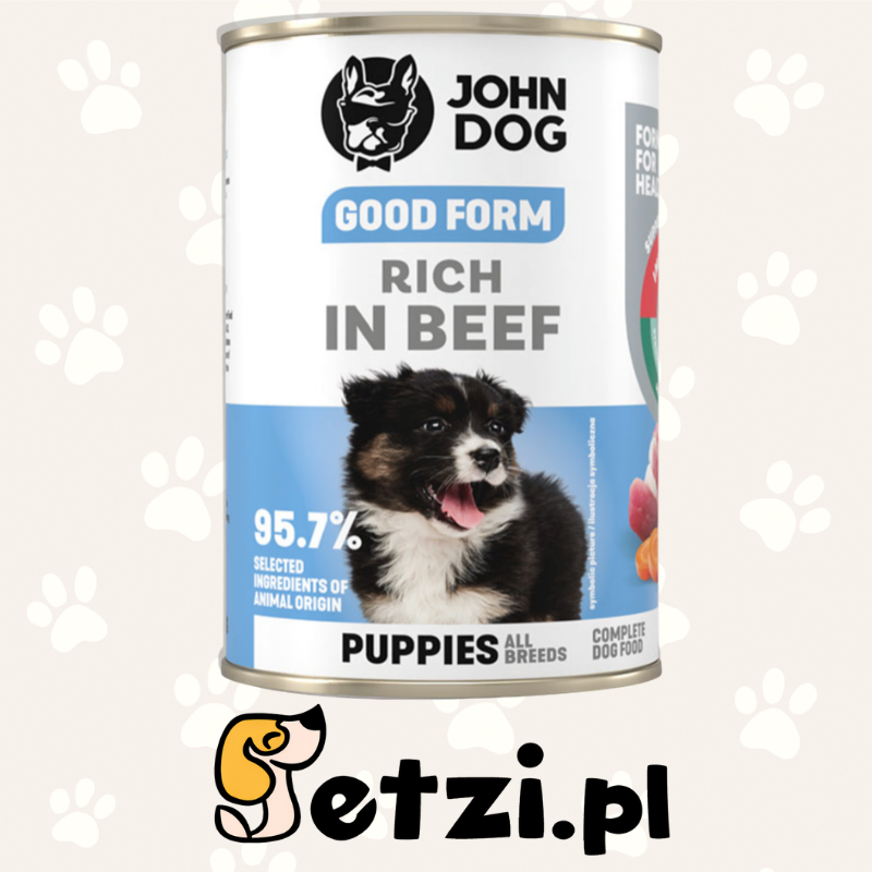 JOHN DOG GOOD FORM MOKRA KARMA JUNIOR PIES BOGATA W WOŁOWINĘ 400G