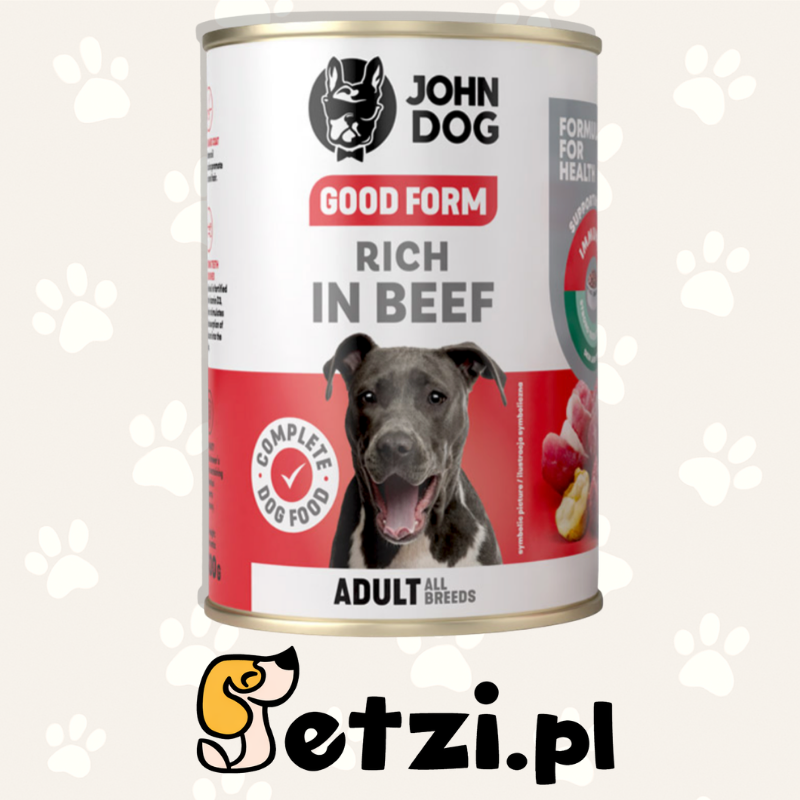 JOHN DOG GOOD FORM MOKRA KARMA DLA PSA BOGATA W WOŁOWINĘ 400G