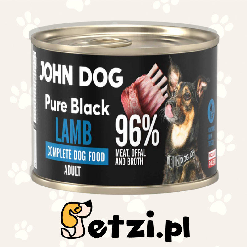 JOHN DOG PURE BLACK MOKRA KARMA DLA PSA JAGNIĘCINA 200G