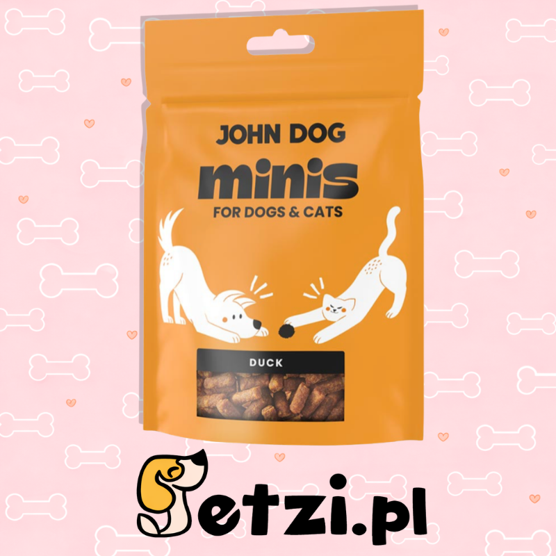JOHN DOG MINIS PRZYSMAKI DLA PSA MINI STICKS KACZKA 80G