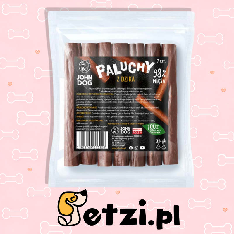 JOHN DOG PRZYSMAKI DLA PSA PALUCH Z DZIKA 7 SZT