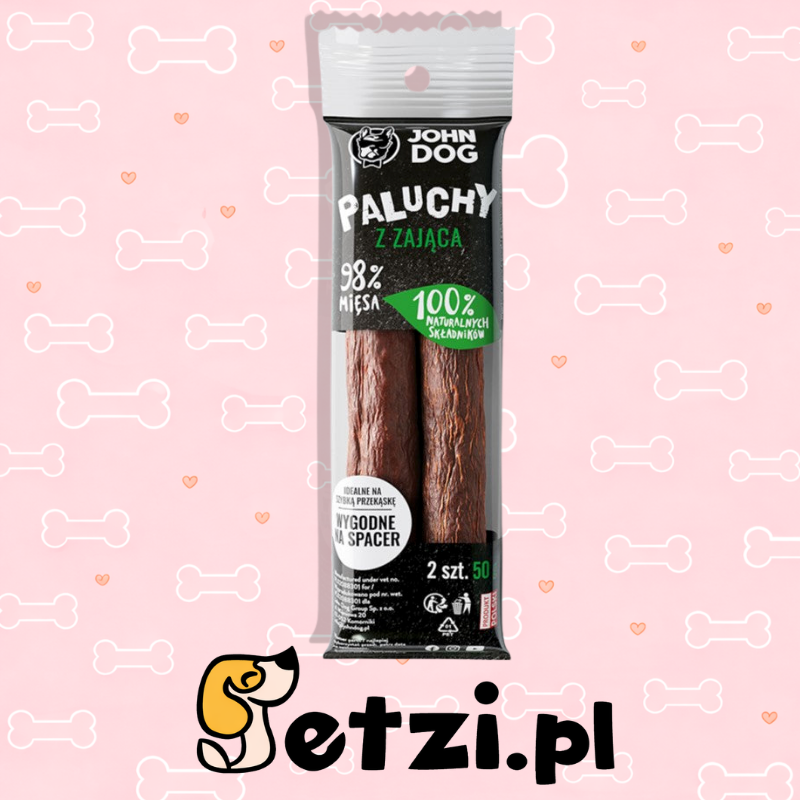 JOHN DOG PRZYSMAKI DLA PSA PALUCH Z ZAJĄCA 2 SZT