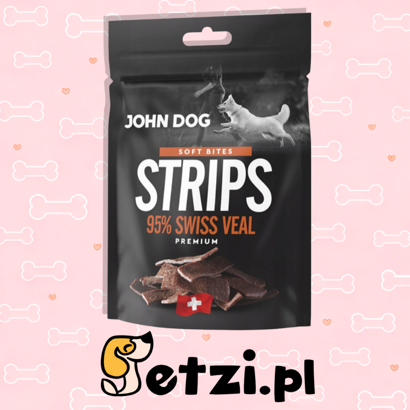 JOHN DOG PRZYSMAKI DLA PSA PASKI SOFT CIELĘCINA SZWAJCARSKA