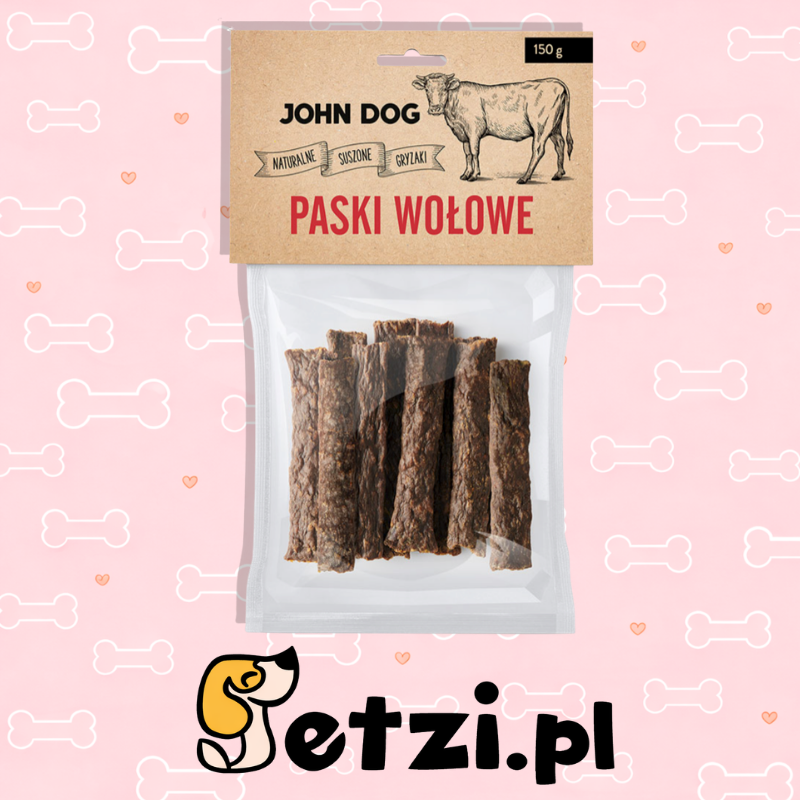 JOHN DOG PRZYSMAKI DLA PSA PASKI WOŁOWE 150G
