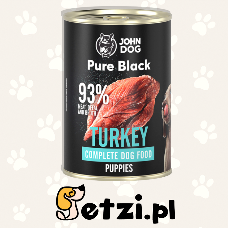 JOHN DOG PURE BLACK JUNIOR MOKRA KARMA DLA PSA  INDYK 400 G