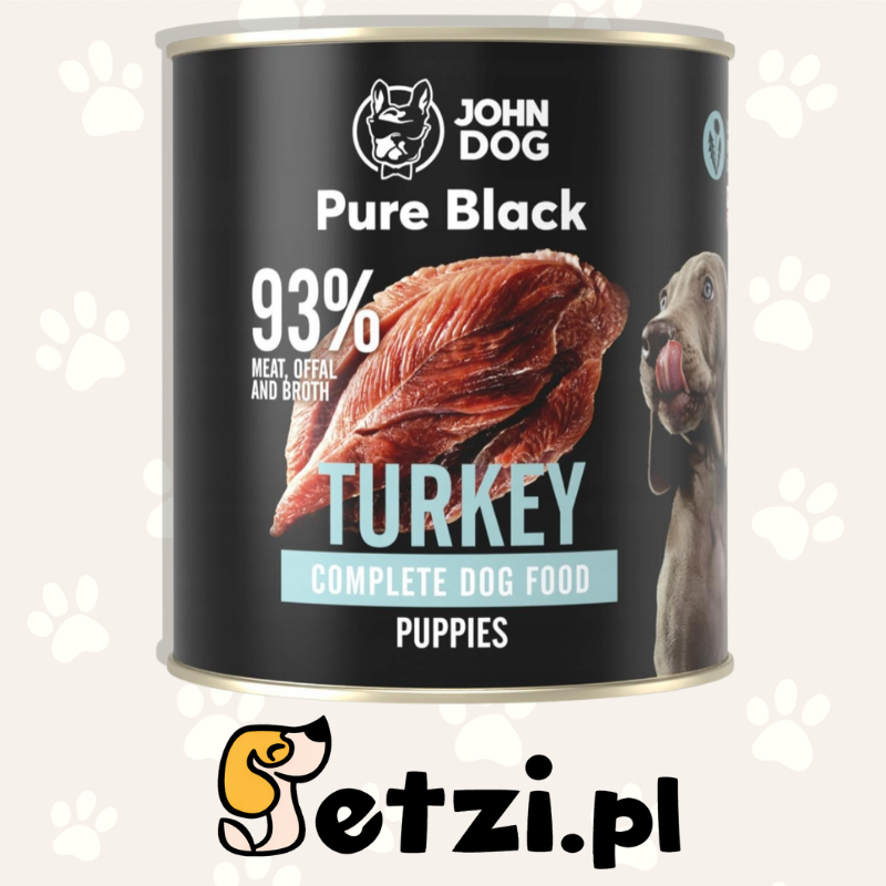 JOHN DOG PURE BLACK JUNIOR MOKRA KARMA DLA PSA  INDYK 800 G