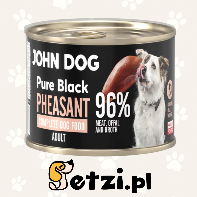 JOHN DOG PURE BLACK MOKRA KARMA DLA PSA BAŻANT 200G