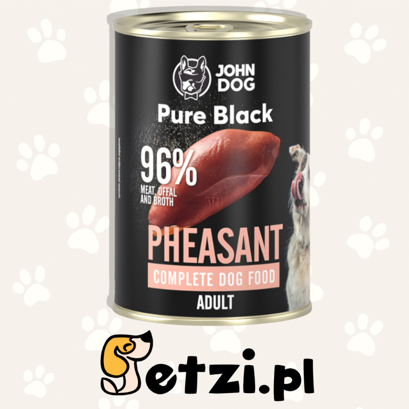 JOHN DOG PURE BLACK MOKRA KARMA DLA PSA BAŻANT 400 G