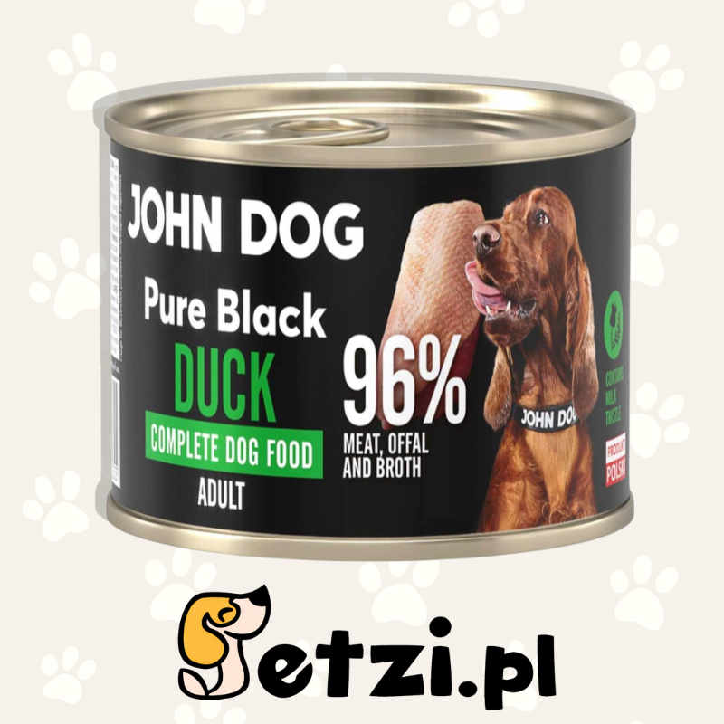 JOHN DOG PURE BLACK MOKRA KARMA DLA PSA KACZKA 200G